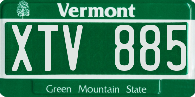 VT license plate XTV885