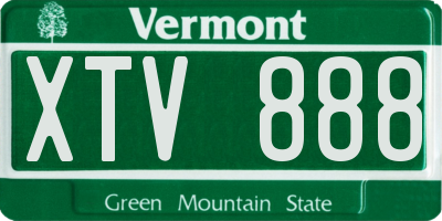 VT license plate XTV888