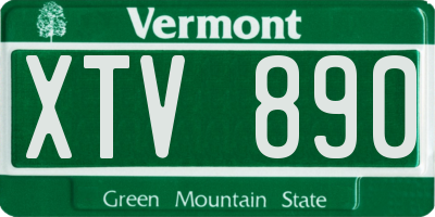 VT license plate XTV890