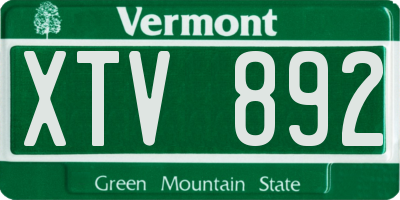 VT license plate XTV892