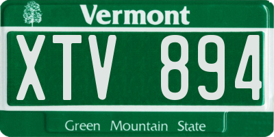 VT license plate XTV894