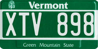 VT license plate XTV898
