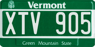 VT license plate XTV905