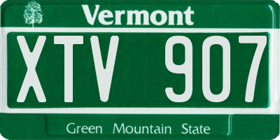 VT license plate XTV907