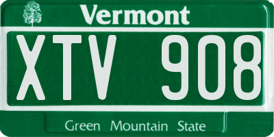 VT license plate XTV908
