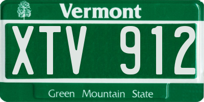VT license plate XTV912