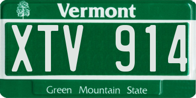 VT license plate XTV914
