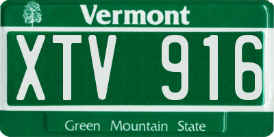 VT license plate XTV916