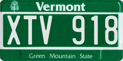VT license plate XTV918