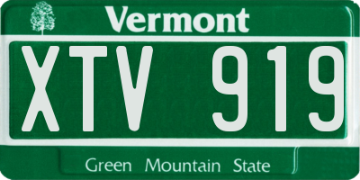 VT license plate XTV919