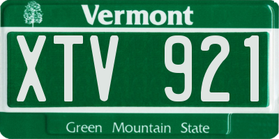 VT license plate XTV921