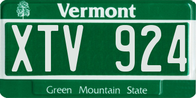 VT license plate XTV924