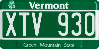 VT license plate XTV930