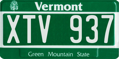 VT license plate XTV937