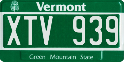 VT license plate XTV939