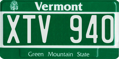 VT license plate XTV940