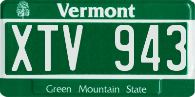 VT license plate XTV943