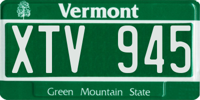 VT license plate XTV945