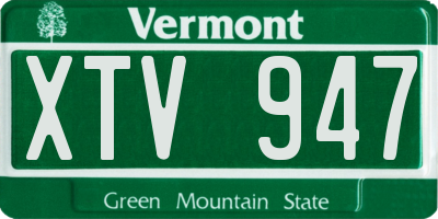 VT license plate XTV947