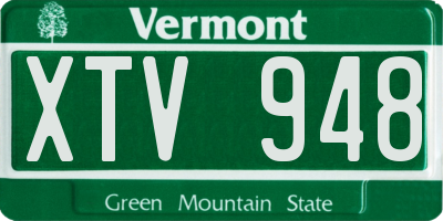 VT license plate XTV948