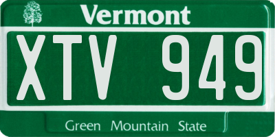 VT license plate XTV949