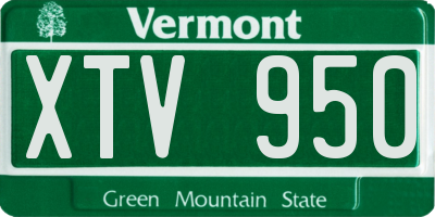 VT license plate XTV950