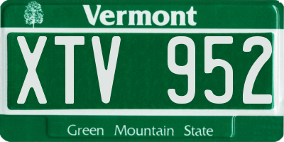VT license plate XTV952