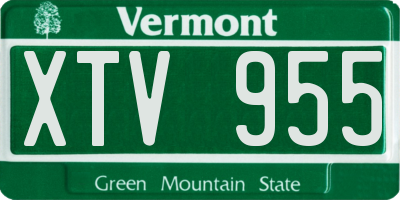 VT license plate XTV955