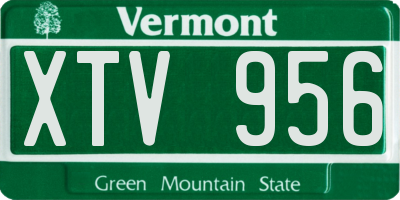 VT license plate XTV956