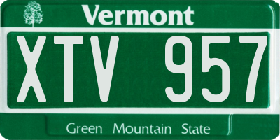 VT license plate XTV957