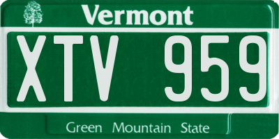VT license plate XTV959