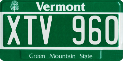 VT license plate XTV960