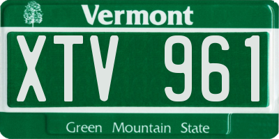 VT license plate XTV961