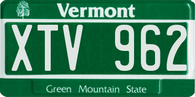VT license plate XTV962