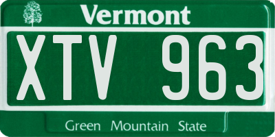 VT license plate XTV963