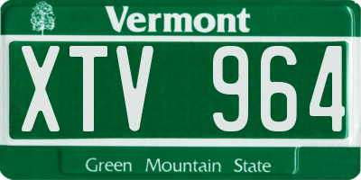 VT license plate XTV964