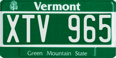VT license plate XTV965