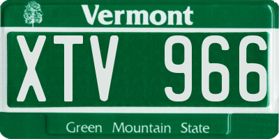 VT license plate XTV966