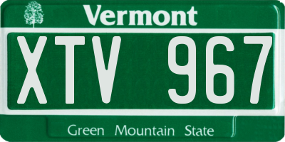 VT license plate XTV967