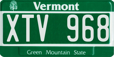 VT license plate XTV968