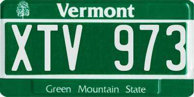 VT license plate XTV973
