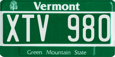 VT license plate XTV980