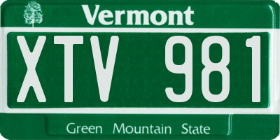 VT license plate XTV981