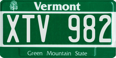 VT license plate XTV982