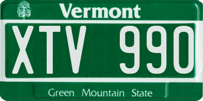 VT license plate XTV990
