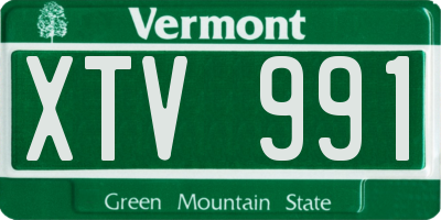 VT license plate XTV991