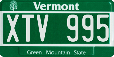 VT license plate XTV995