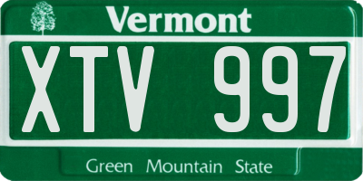 VT license plate XTV997