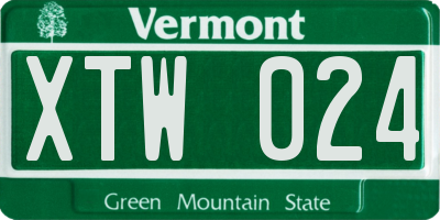 VT license plate XTW024