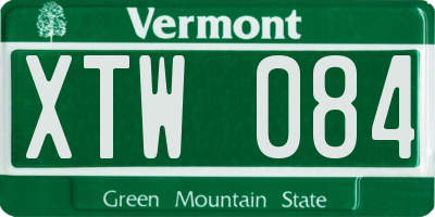 VT license plate XTW084